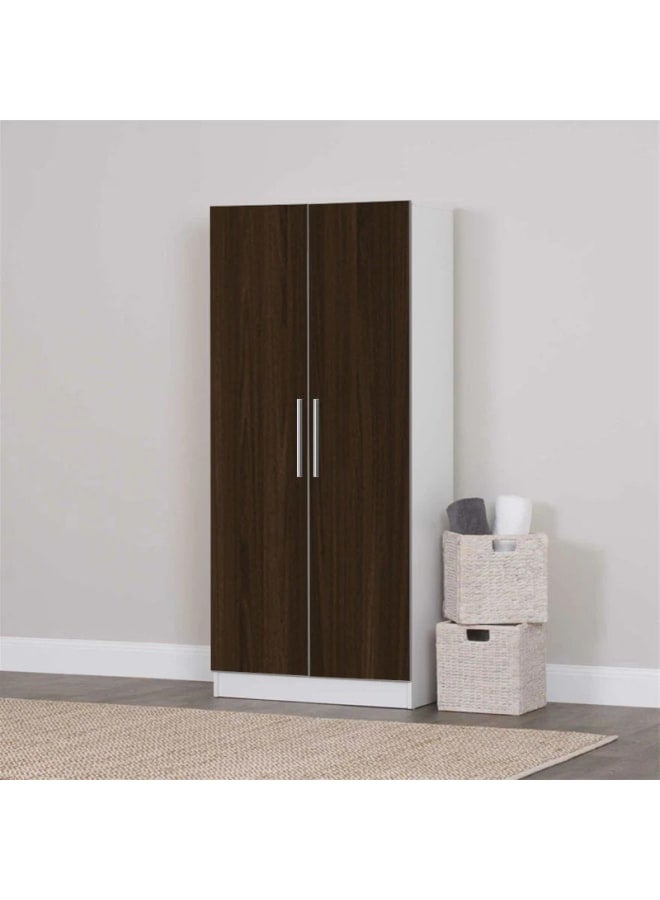 ريترو خزانة ملابس 40x180x80سم – أبيض×بني - Image 1