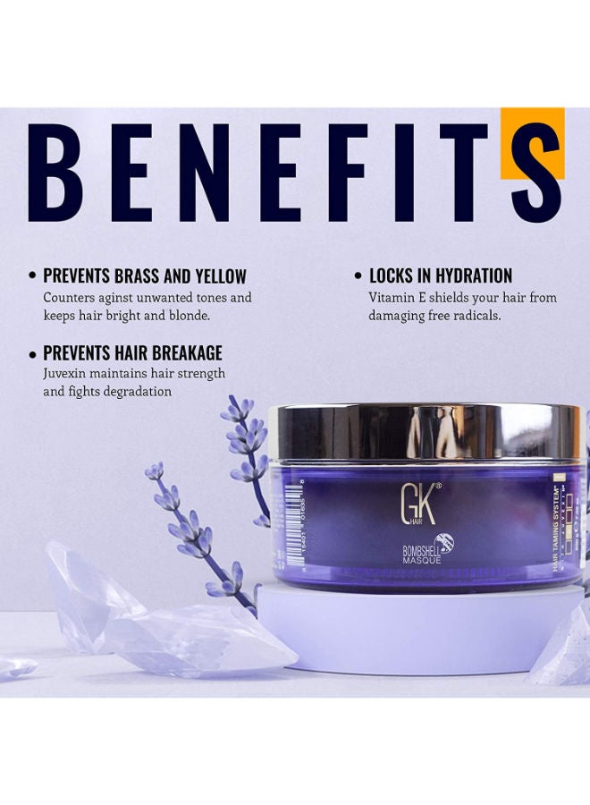 GK Hair Ultra Blonde Bombshell Masque (7.05 Fl Oz/200 g) Semi-Permanent Long Lasting Hair Toning Color Pigments Moisturizing Styling and Coloring Mask for All Hair Types - Image 4