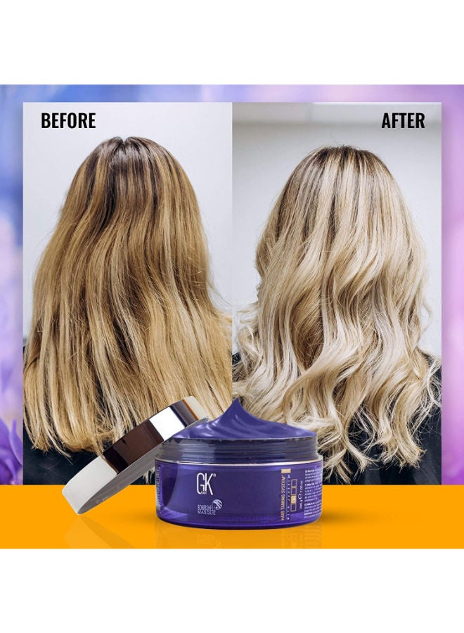 GK Hair Ultra Blonde Bombshell Masque (7.05 Fl Oz/200 g) Semi-Permanent Long Lasting Hair Toning Color Pigments Moisturizing Styling and Coloring Mask for All Hair Types - Image 5