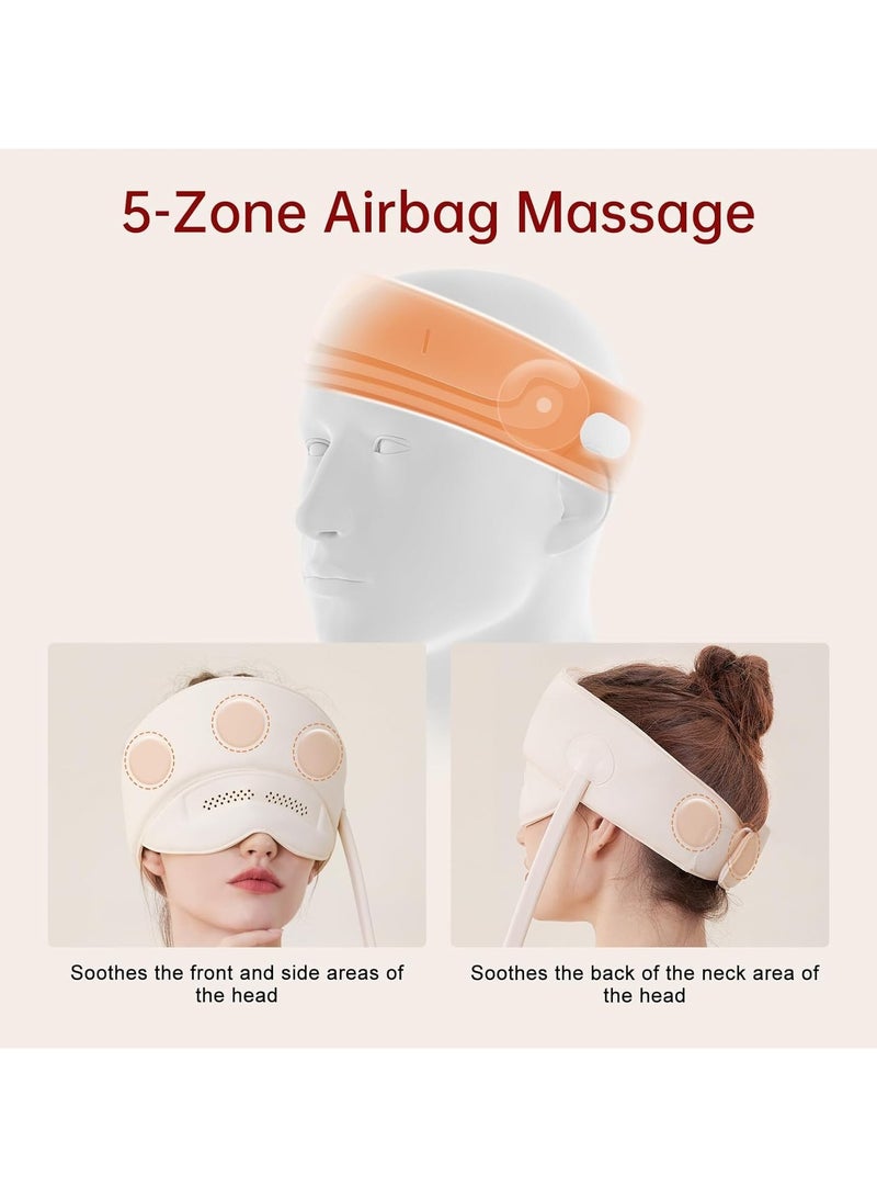 general Electric Head Massager, Scalp Massager Head Compressed Air Bag Massager with Hot & Kneading Function, Portable Electric Head & Eye Massager for Ladies & Men - Image 3