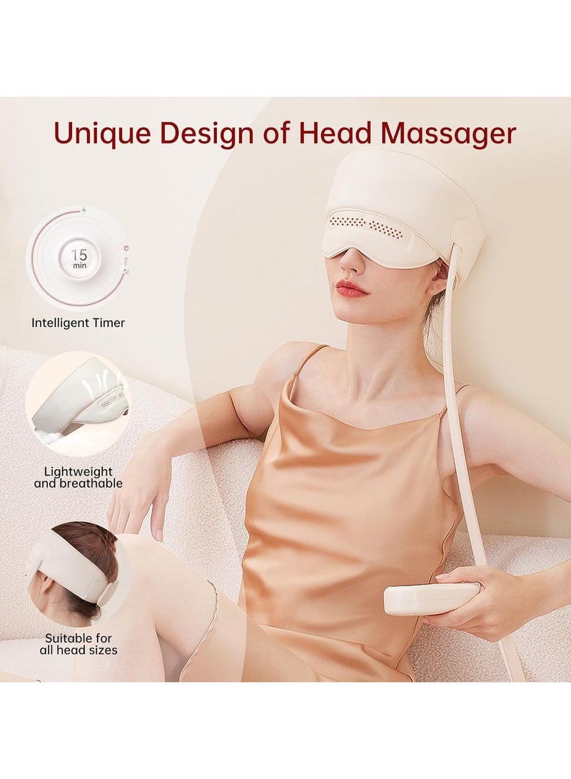 general Electric Head Massager, Scalp Massager Head Compressed Air Bag Massager with Hot & Kneading Function, Portable Electric Head & Eye Massager for Ladies & Men - Image 4