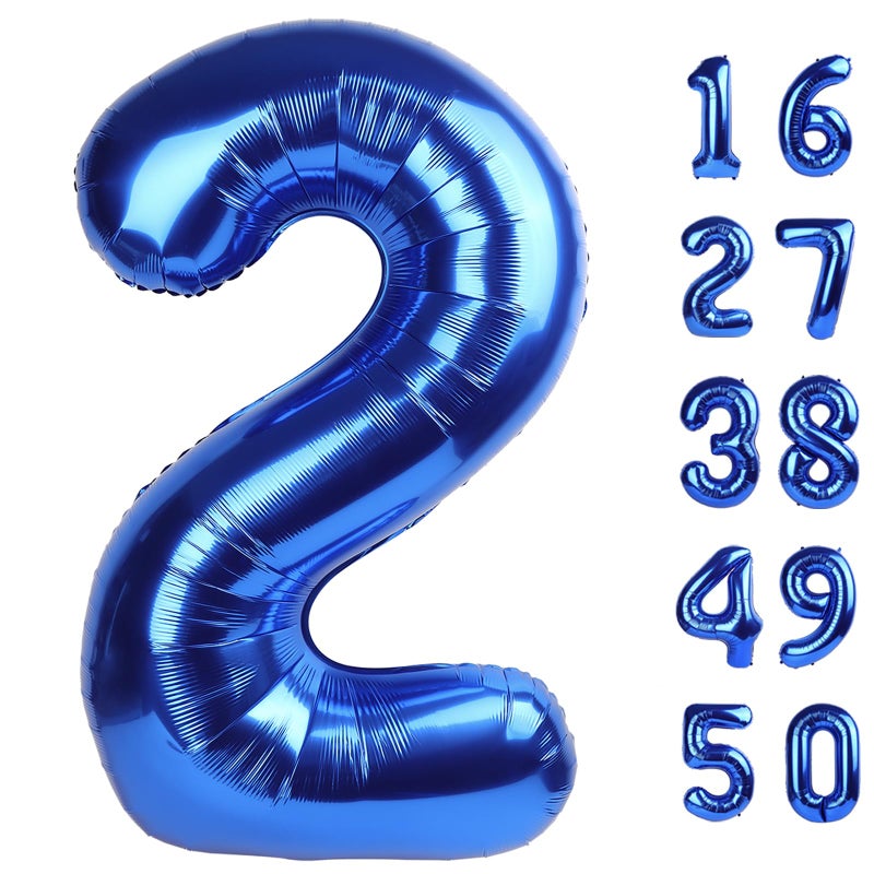 Kelfuoya 40 Inch Giant Navy Blue Number 2nd Birthday Decorations Balloon Numbers 12th 20th 21st Birthday, Baby Shower, Photo Backdrop Props Graduation Party Decor - Image 1