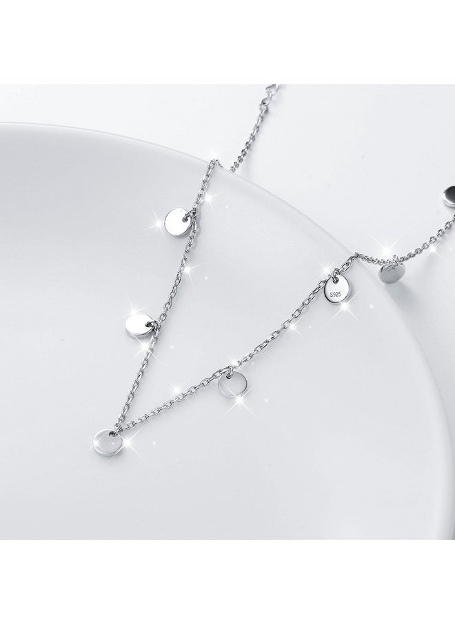 DAOCHONG Dot Slice Anklet For Women S925 Sterling Silver Adjustable Beach Style Foot Ankle Bracelet Jewelry 11 Inches  - Image 4