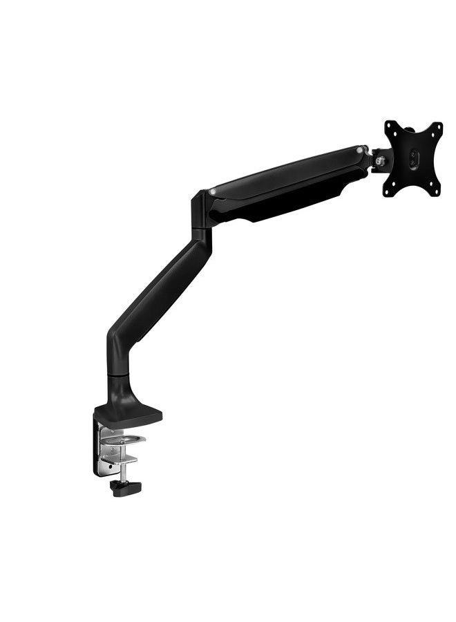 Mount-It! Single Monitor Arm Desk Mount | Gas Spring Monitor Arm | Full Motion Articulating Height Adjustable | Fits 21 22 23 24 27 30 32 Inch VESA Compatible Computer Screen | Clamp and Grommet Base - Image 1