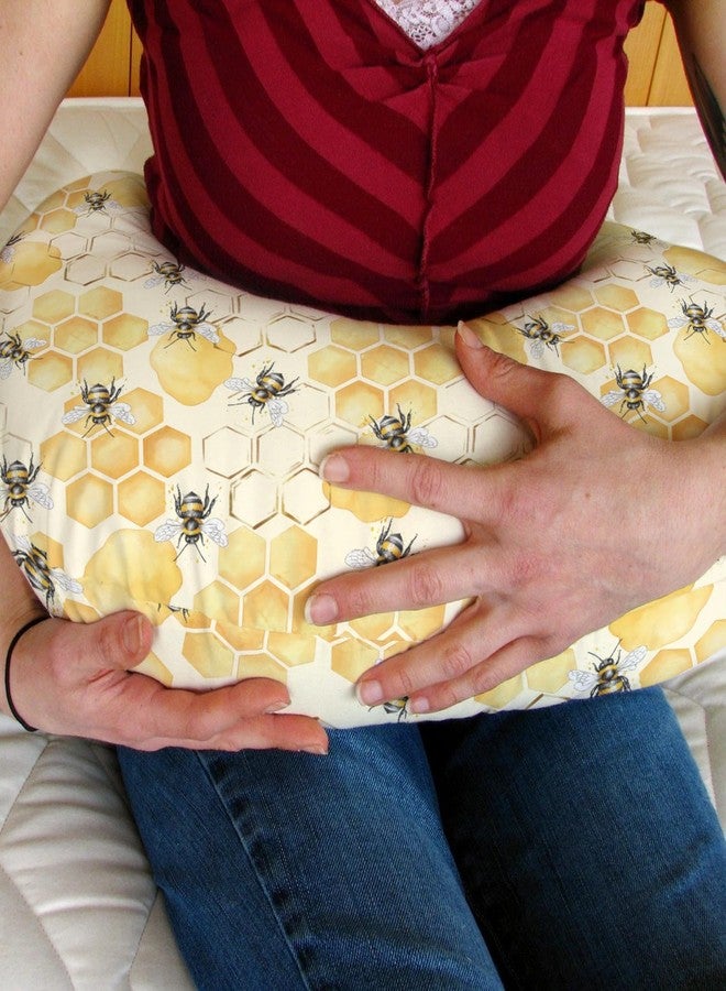 ZoUbqchY Honeycomb Bees Baby Nursing Pillow Covers for Boy Girl Yellow Bee Honey Nursing Pillow Slipcovers for Breastfeeding Pillows Spring Summer Soft Stretchy Removable Covers for Newborn Infant - Image 3