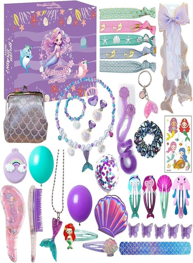 BeFunky Advent Calendar Box, Girls Hair Accessories, Jewellery Charm Kids Girls, Mermaid Dress Up | Hair Accessories Jewellery for Festivals Holidays - Image 1