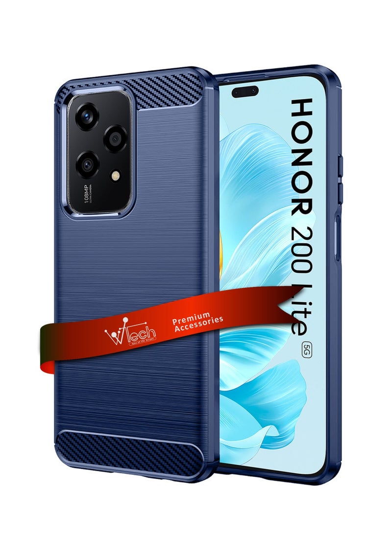Wtech Soft Silicone Brushed Texture Protective Case Cover For Honor 200 Lite 5G 2024 Navy Blue - Image 1
