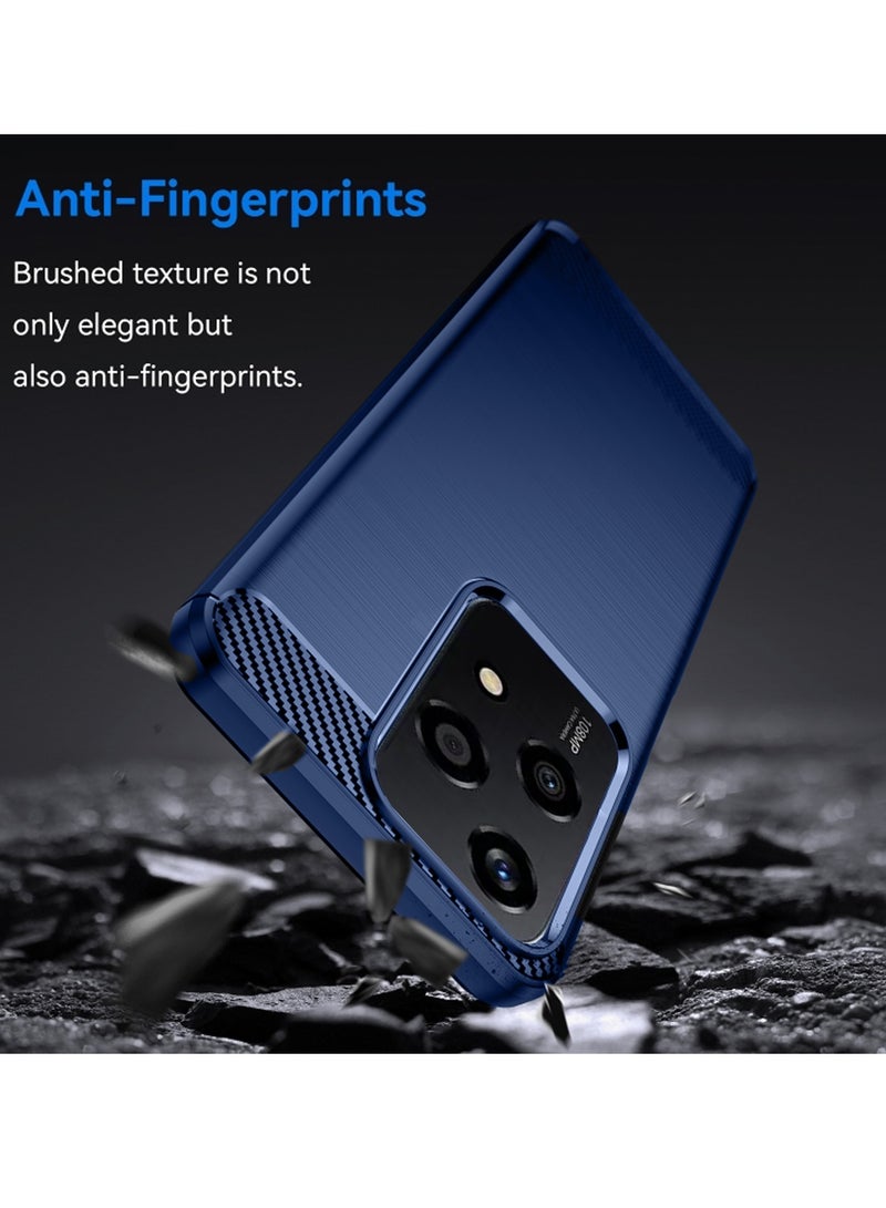 Wtech Soft Silicone Brushed Texture Protective Case Cover For Honor 200 Lite 5G 2024 Navy Blue - Image 2