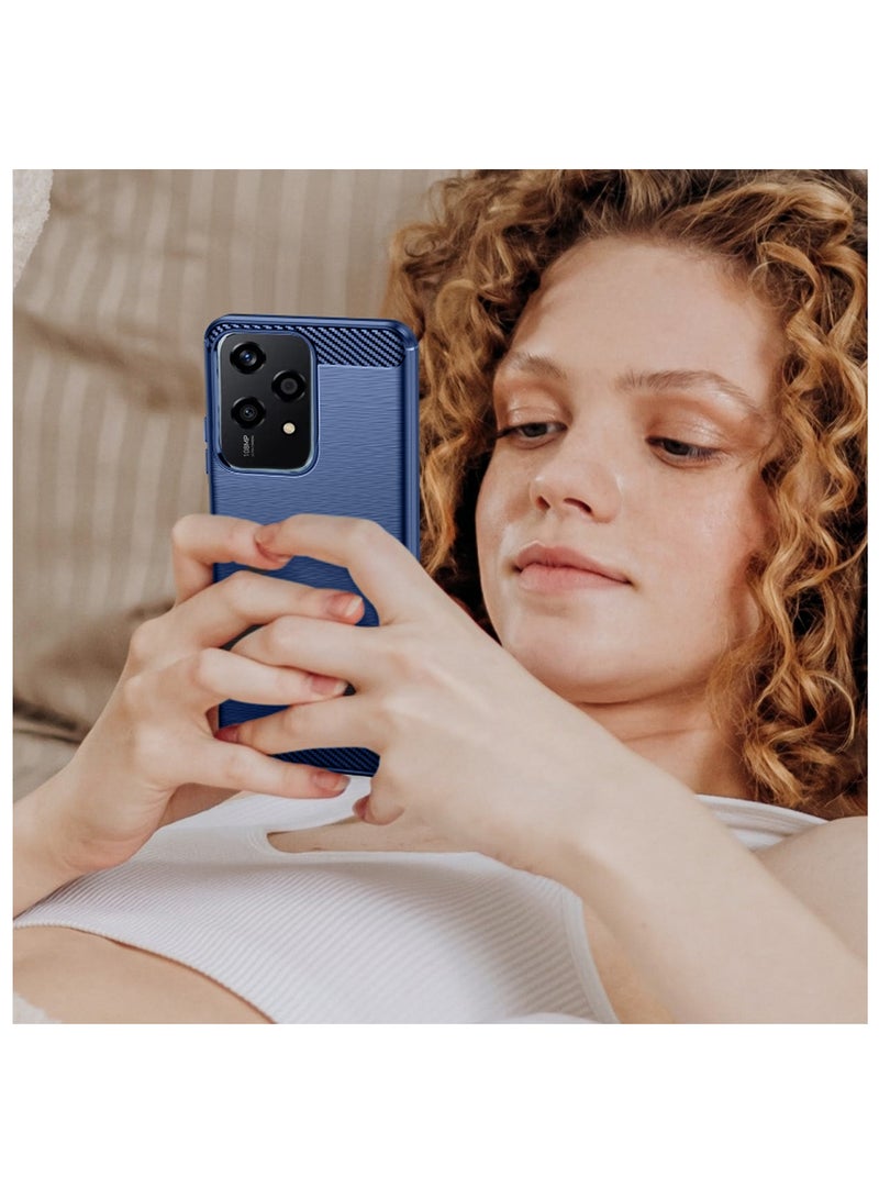 Wtech Soft Silicone Brushed Texture Protective Case Cover For Honor 200 Lite 5G 2024 Navy Blue - Image 4