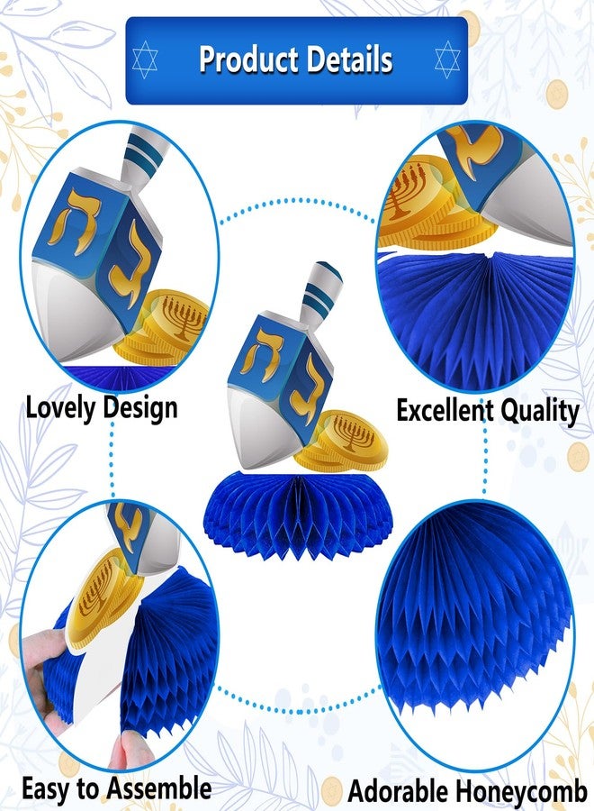 WEEPA 10 Pcs Happy Hanukkah Table Decorations Hanukkah Table Centerpiece Winter Snow Day Party Honeycomb Centerpiece - Image 4