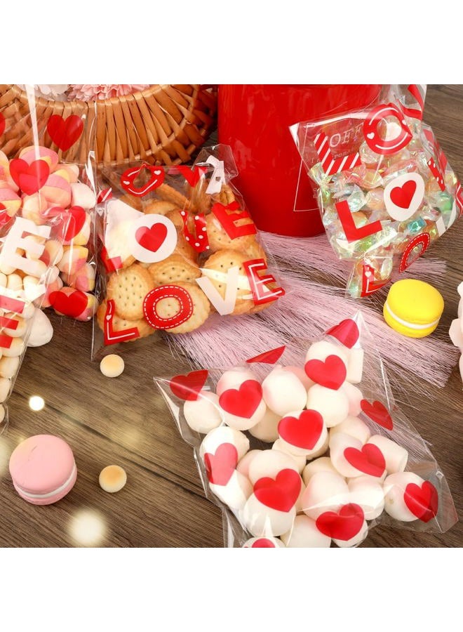 CUDICY 200pcs Cellophane Bags 5.5x5.5 Self Sealing Cookie Bags for Packaging White Cellophane Treat Bags for Gift Giving Packaging Valentines Birthday Party Favor Candy Goodie Homemade Bakery (Valentine) - Image 4