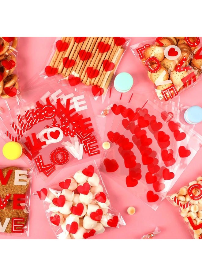 CUDICY 200pcs Cellophane Bags 5.5x5.5 Self Sealing Cookie Bags for Packaging White Cellophane Treat Bags for Gift Giving Packaging Valentines Birthday Party Favor Candy Goodie Homemade Bakery (Valentine) - Image 5