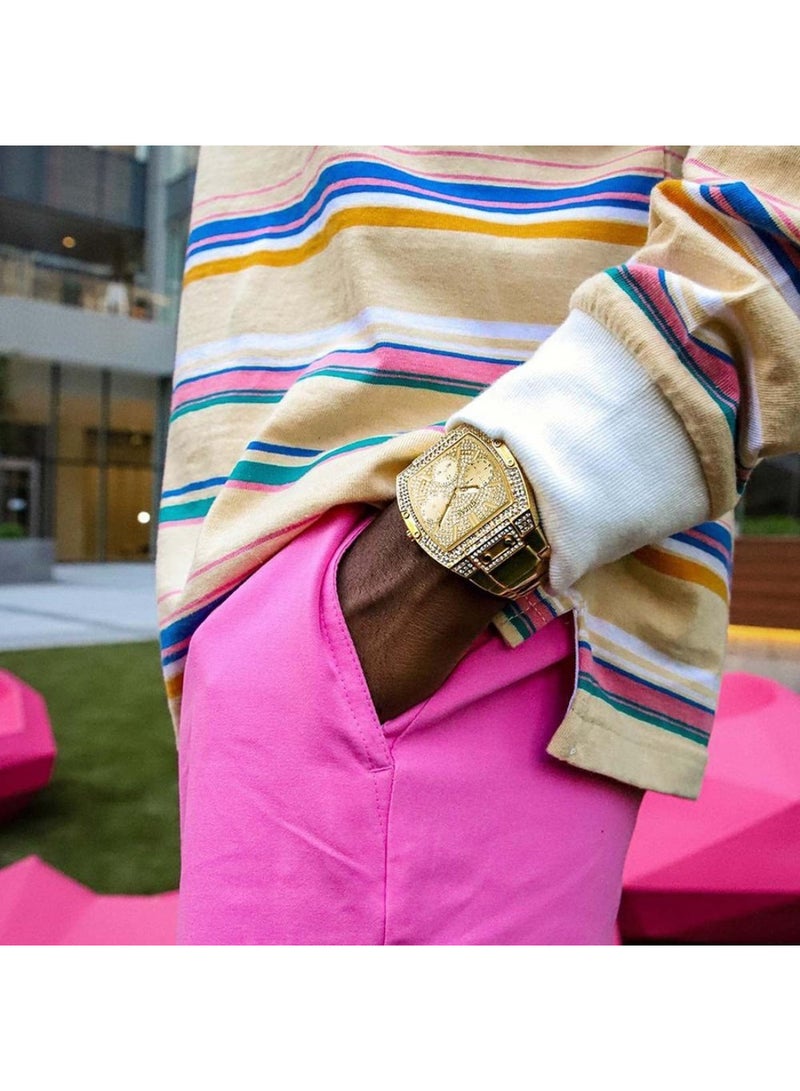 GUESS ساعة جيس فينيكس كوليكشن متعددة الوظائف للرجال بمينا ذهبية اللون كوارتز - GW0094G2 - Image 5