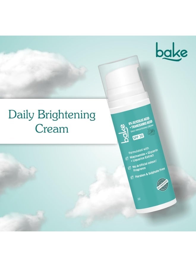 BAKE 6% Glycolic Acid Cream with Niacinamide for Pigmentation, Dark Spots & Tan Removal | Daily Brightening Cream | Improves Uneven Skin Tone & Reduces Sun Damage | For Men & Women | 30g - Image 3
