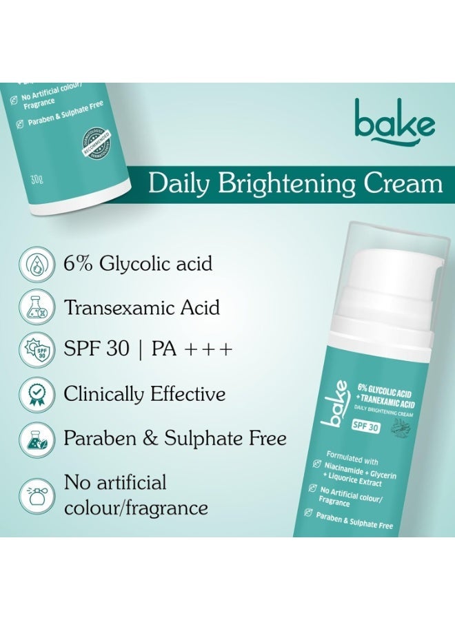 BAKE 6% Glycolic Acid Cream with Niacinamide for Pigmentation, Dark Spots & Tan Removal | Daily Brightening Cream | Improves Uneven Skin Tone & Reduces Sun Damage | For Men & Women | 30g - Image 4
