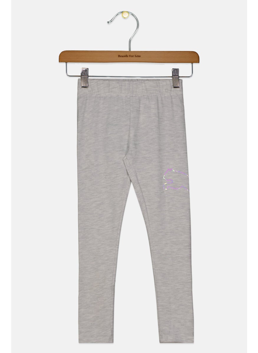 PUMA Kids Girl Sportswear  Fit Brand Logo Leggings, Grey  - Image 1