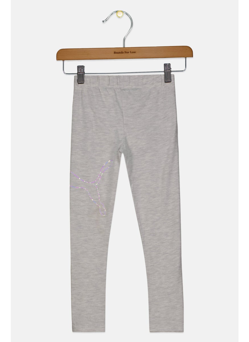 PUMA Kids Girl Sportswear  Fit Brand Logo Leggings, Grey  - Image 2