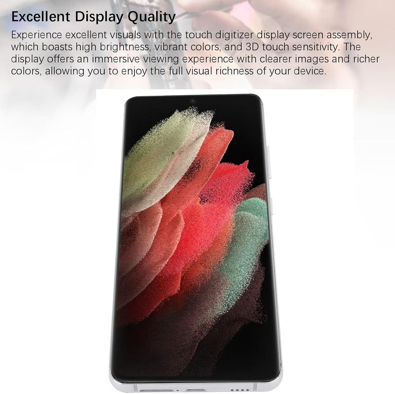 Wisoqu for S 21 Ultra 5G Screen Replacement OLED, Touch Screen Display Digitizer Assembly with Repair Tool, Mobile Phone Parts for S 21 Ultra 5G G998B G998U (Silver) - Image 2