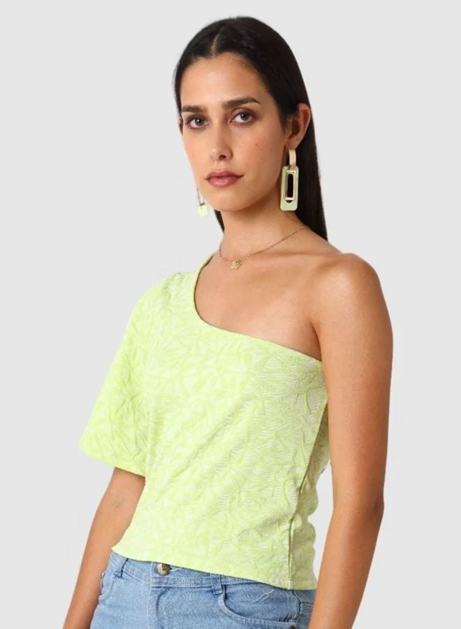 Freehand  Women Regular Fit Textured Asymmetric Neck Sleeveless One Shoulder Top  | Best Price UAE