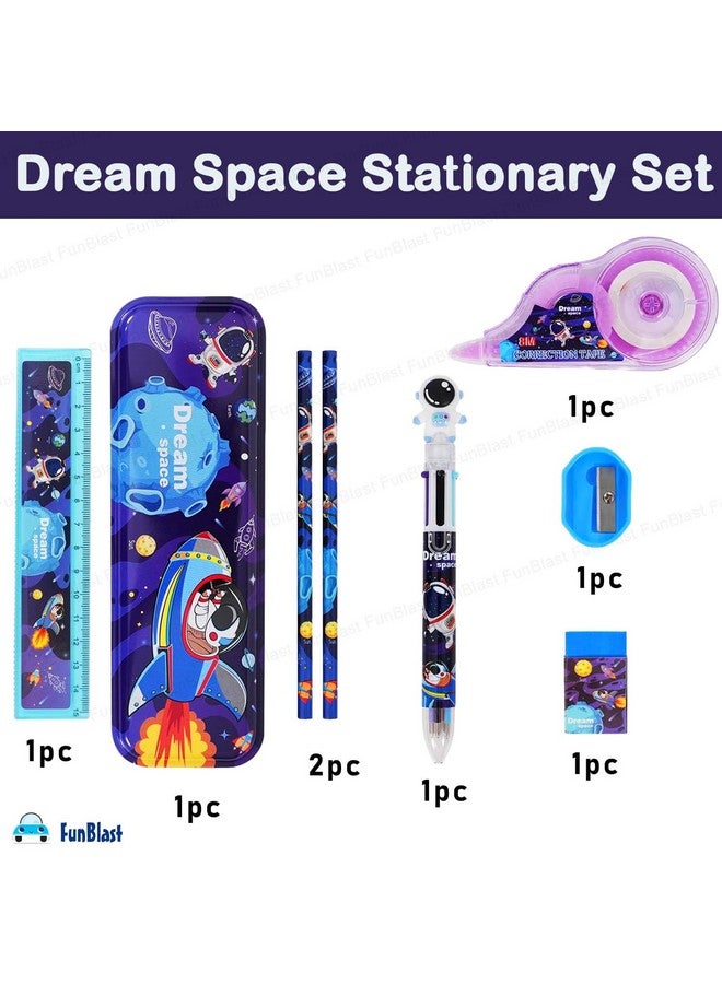 فنبلاست مجموعة أدوات مكتبية من فن بلاست بتصميم الفضاء الأحلامي مع قلم رصاص وممحاة ومبراة وعلبة أقلام للأولاد والبنات، هدية عيد ميلاد للأطفال (متعددة الألوان) - Image 4