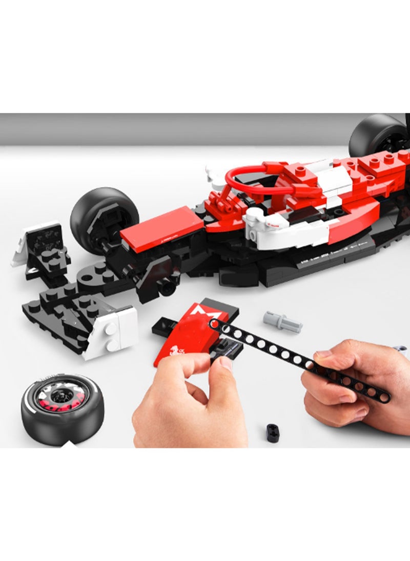 340pcs Red Racing Car 1:24 Model Set Building Blocks Creative Diy Simulation Collection Building Assembling Toys Children Adult Home Decoration  - Image 3