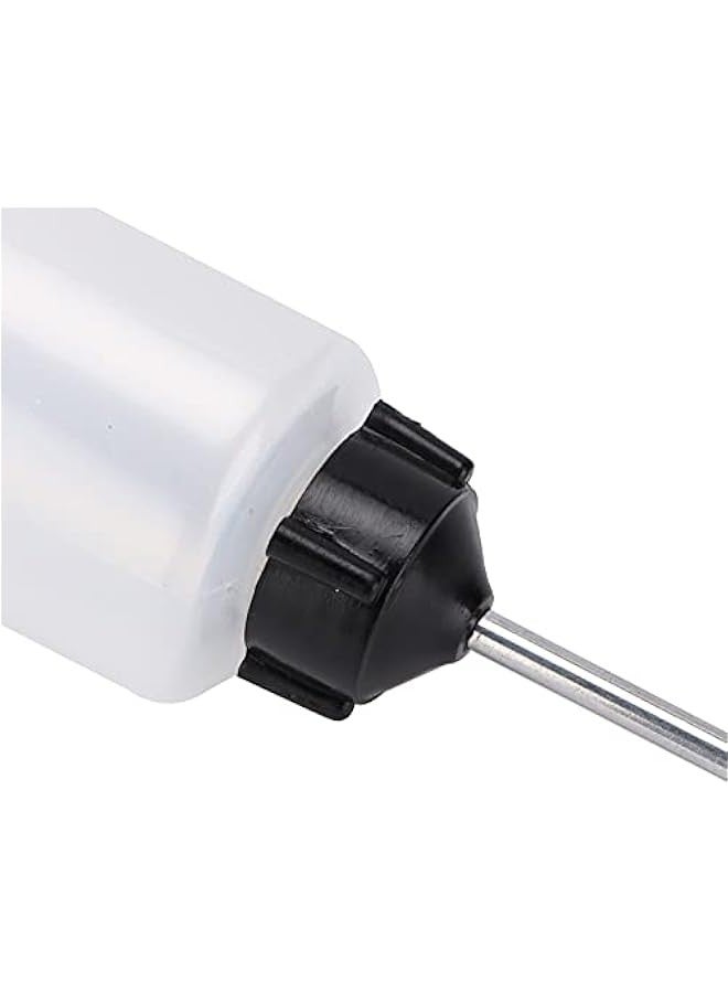 زجاجة زيت ماكينة الخياطة، 120 مل وعاء بلاستيكي لتوزيع الزيت مع قمع معدني طويل - Image 4