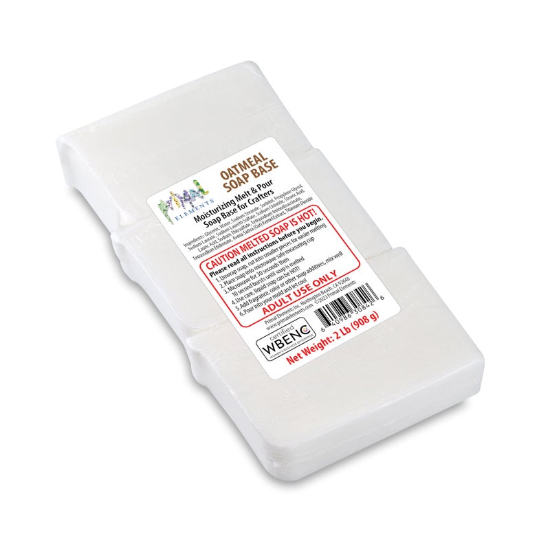 Primal Elements Oatmeal - Moisturizing Melt and Pour Glycerin Soap Base for Crafting and Soap Making, Easy to Cut - 2 Pound - Image 2