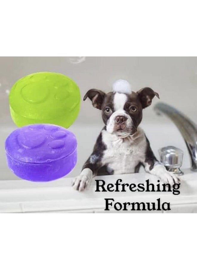 بت صابون كلاب عضوي مضاد للبكتيريا ومفتح للفراء من Pet Needs - بخلاصة زيت اللافندر وخشب الأرز (عبوة من قطعتين)  - Image 4