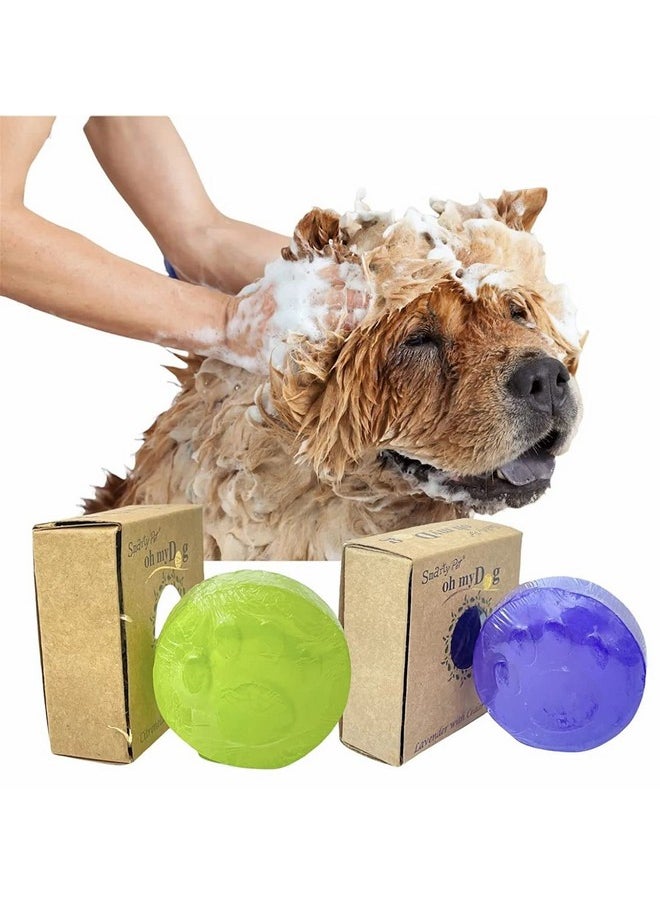 بت صابون كلاب عضوي مضاد للبكتيريا ومفتح للفراء من Pet Needs - بخلاصة زيت اللافندر وخشب الأرز (عبوة من قطعتين)  - Image 3