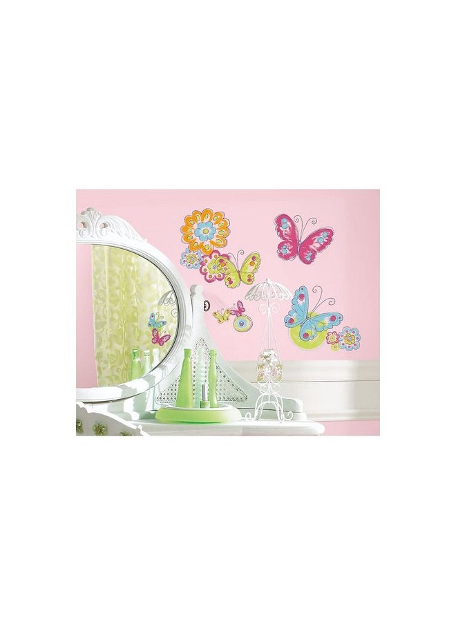 RoomMates RoomMates RMK2325SCS Vibrant Brushwork Butterfly Peel and Stick Wall Decals  - Image 2