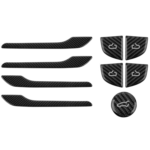 frani Exterior Door Handle CoversInterior Door Switch CoversTrunk Button Cover 3Pcs Black Designed for Tesla Model 3 Highland 20242026Model Y Juniper 20252026 - Image 1