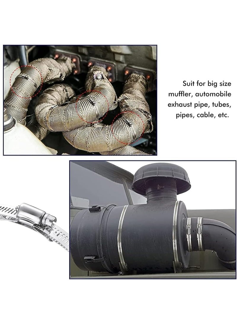 VITION 3m Coiled Hose Clamps with 6 Adjustable Screw Fasteners Stainless Steel for Intercooler, Pipe, Plumbing, Tube and Fuel Line - Image 4