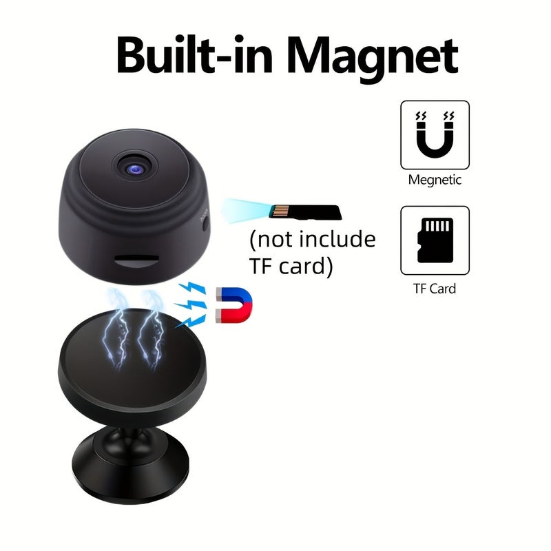 A9 Wireless WiFi Security Camera Indoor Smart Monitor 480P SD Portable Rechargeable Battery Powered Built In Magnet for Stand Mount Supports WiFi Home Monitoring Black - Image 3