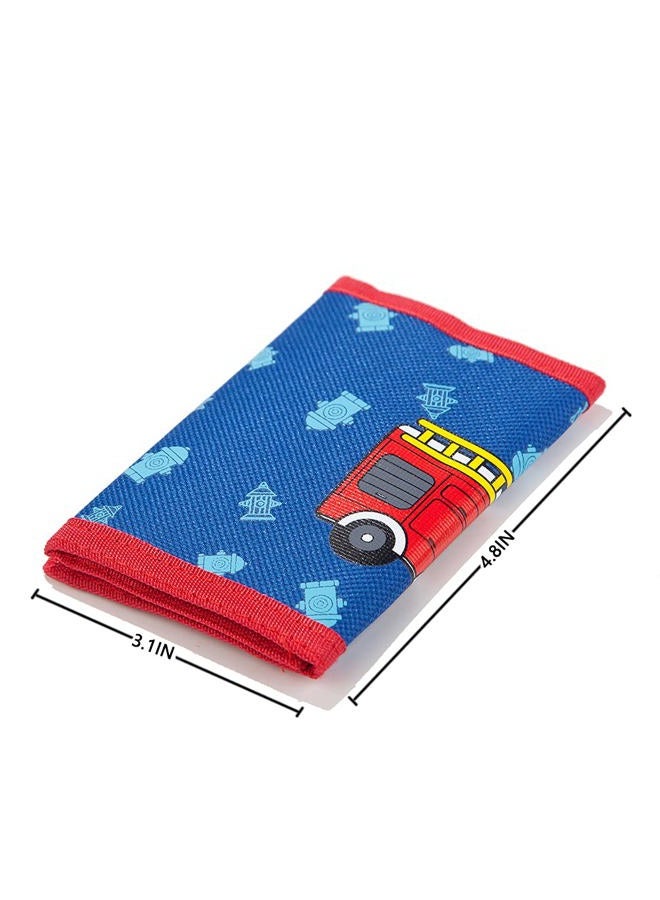 Leyeve Trifold Canvas Outdoor lovely cartoon Wallet for Kids - Santa Claus, Firetruck, Trifold Wallet - Image 4