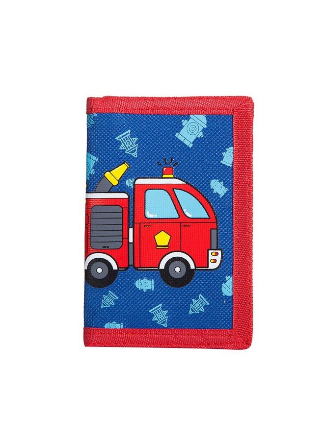 Leyeve Trifold Canvas Outdoor lovely cartoon Wallet for Kids - Santa Claus, Firetruck, Trifold Wallet - Image 1