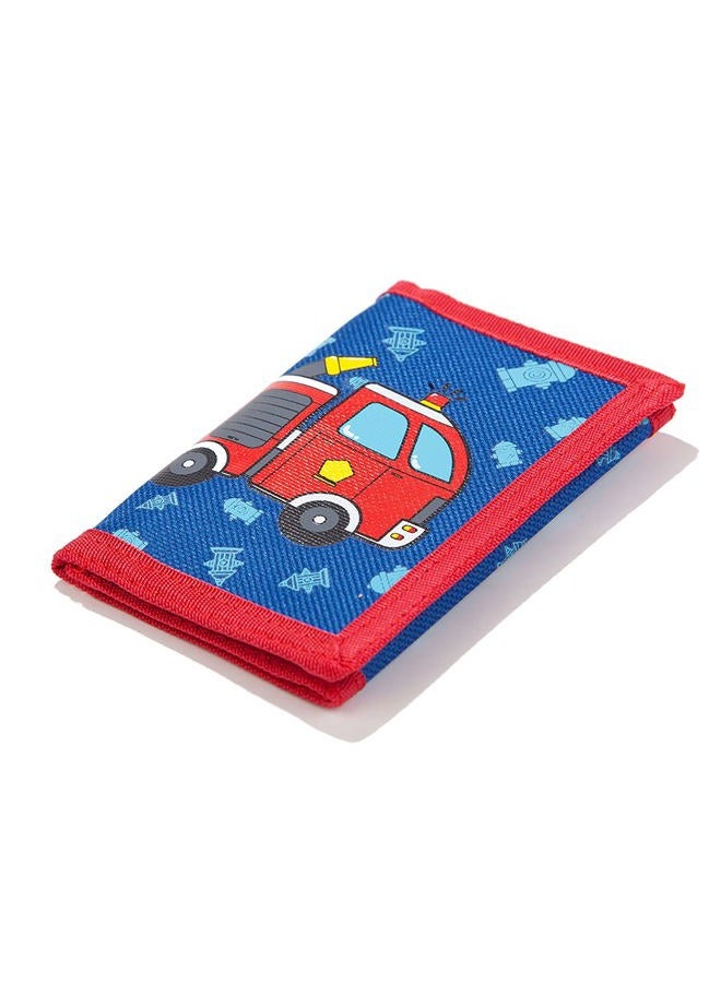 Leyeve Trifold Canvas Outdoor lovely cartoon Wallet for Kids - Santa Claus, Firetruck, Trifold Wallet - Image 2