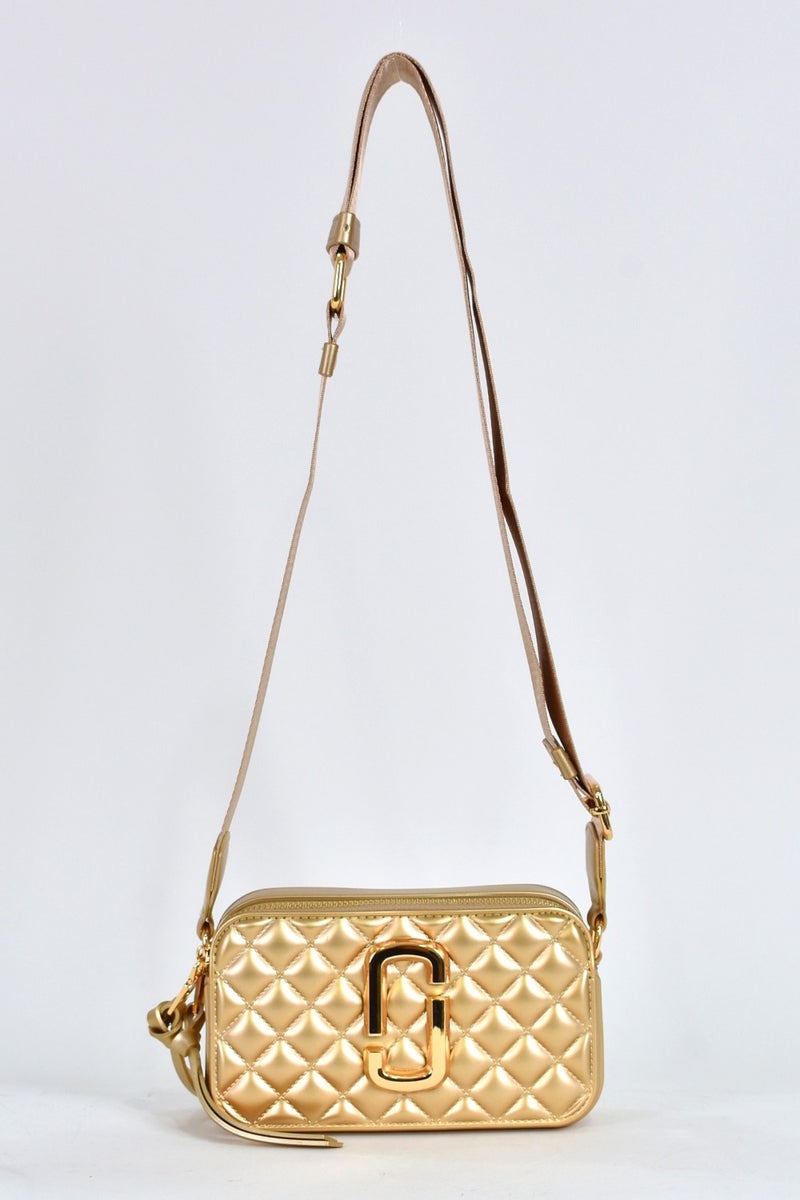 Elatae Women's Column Shoulder Strap Silicone Crossbody Bag Gold 26398  - Image 1