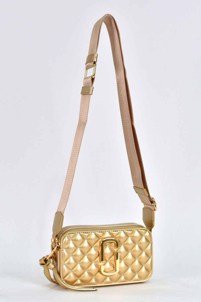 Elatae Women's Column Shoulder Strap Silicone Crossbody Bag Gold 26398  - Image 2