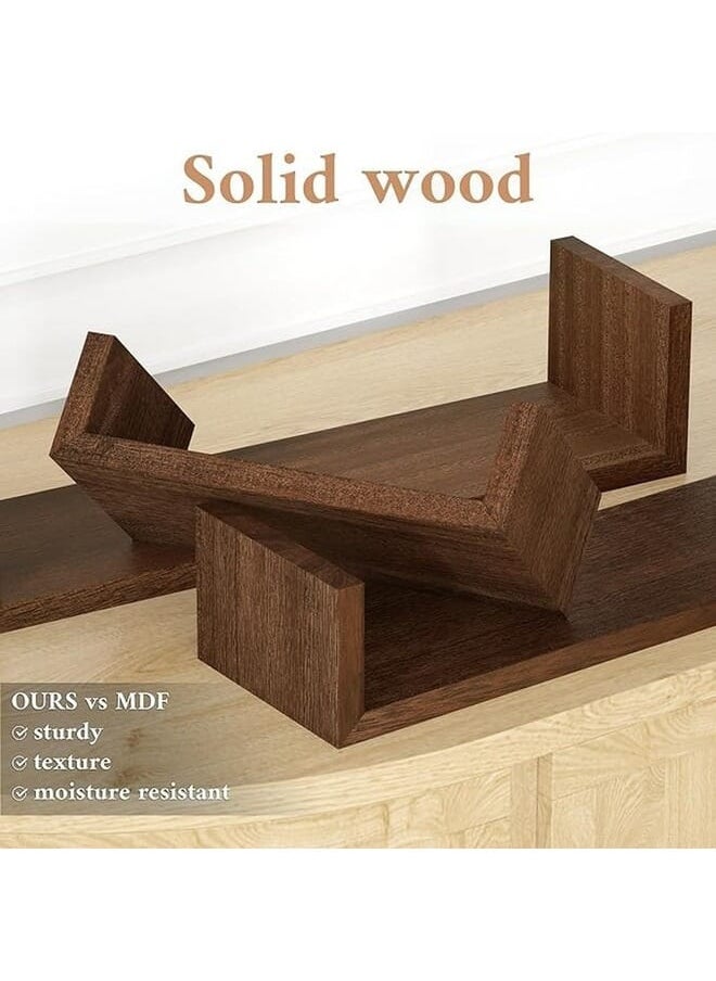 Home Gallery - Natural Wood Floating Shelf (Set Of 3) 40-35-30 cm cm - Image 1