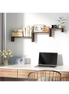 Home Gallery Natural Wood Floating Shelf (Set Of 3) 40-35-30 cm cm  - Image 4