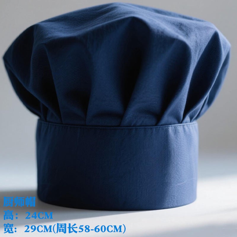 Extra High Chef Work Cap Cotton Thickened White El Chef Kitchen Mushroom Cap Western Restaurant With Elastic - Image 1