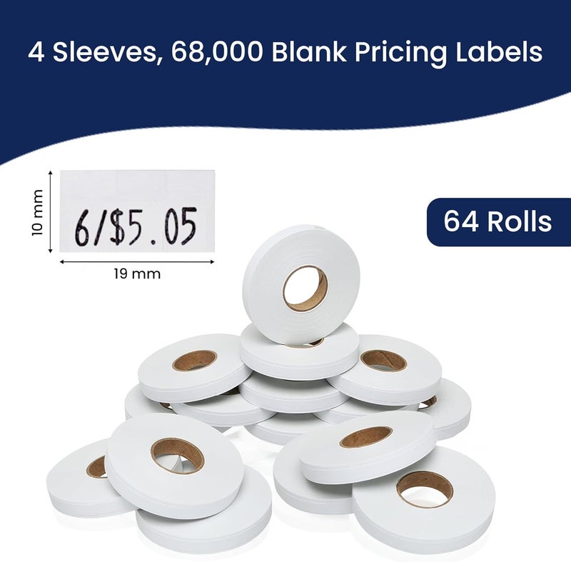 Perco White Pricing Labels for Monarch 1110 Price Gun - 4 Sleeves, 68,000 Pricemarking Labels - Image 3
