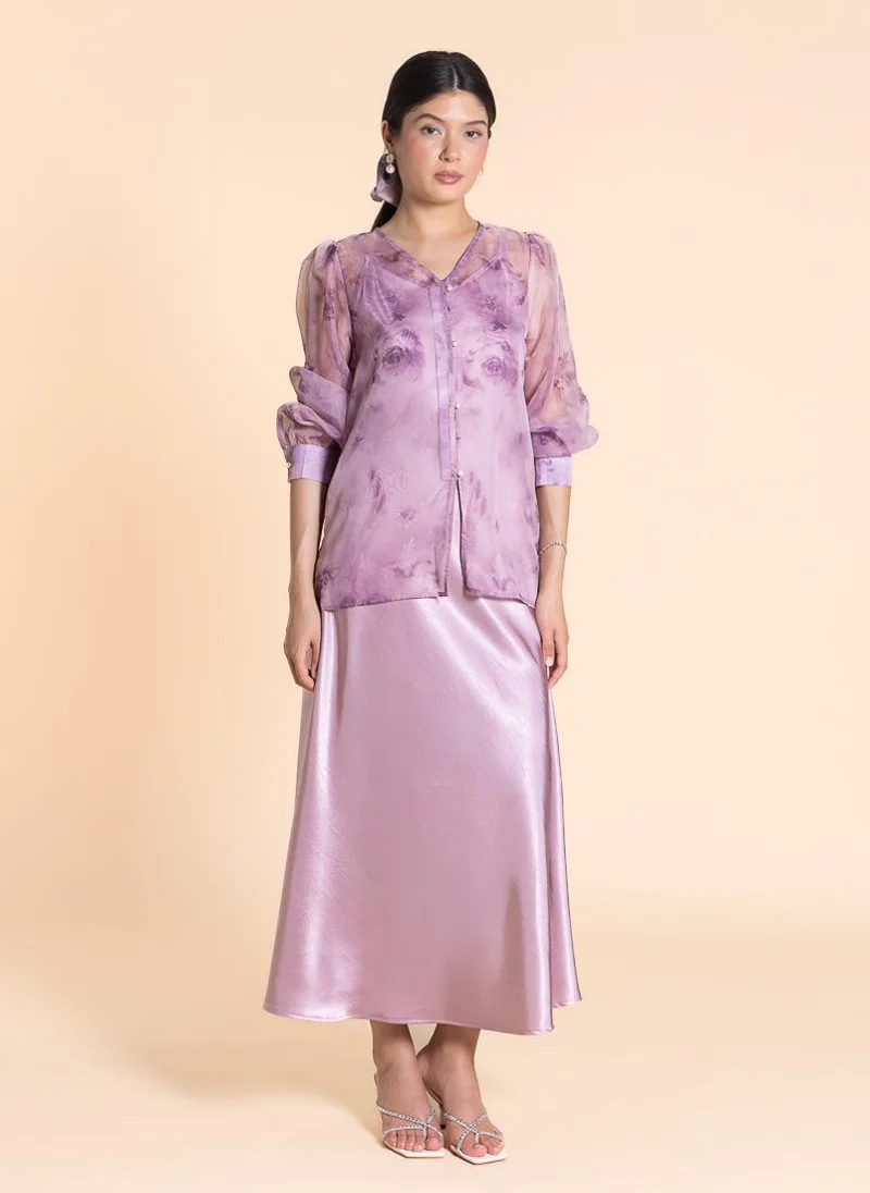 SHAPES MIDI SATIN DRESS WITH MATCHING TOP