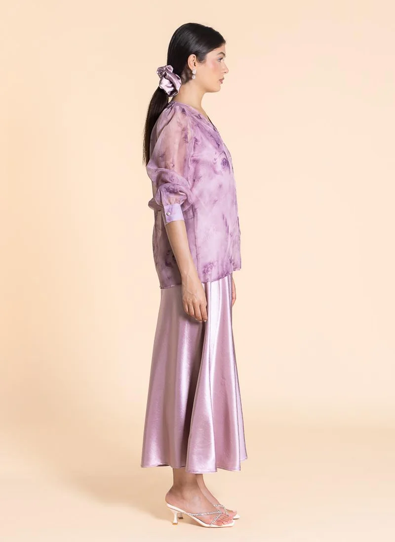 SHAPES MIDI SATIN DRESS WITH MATCHING TOP