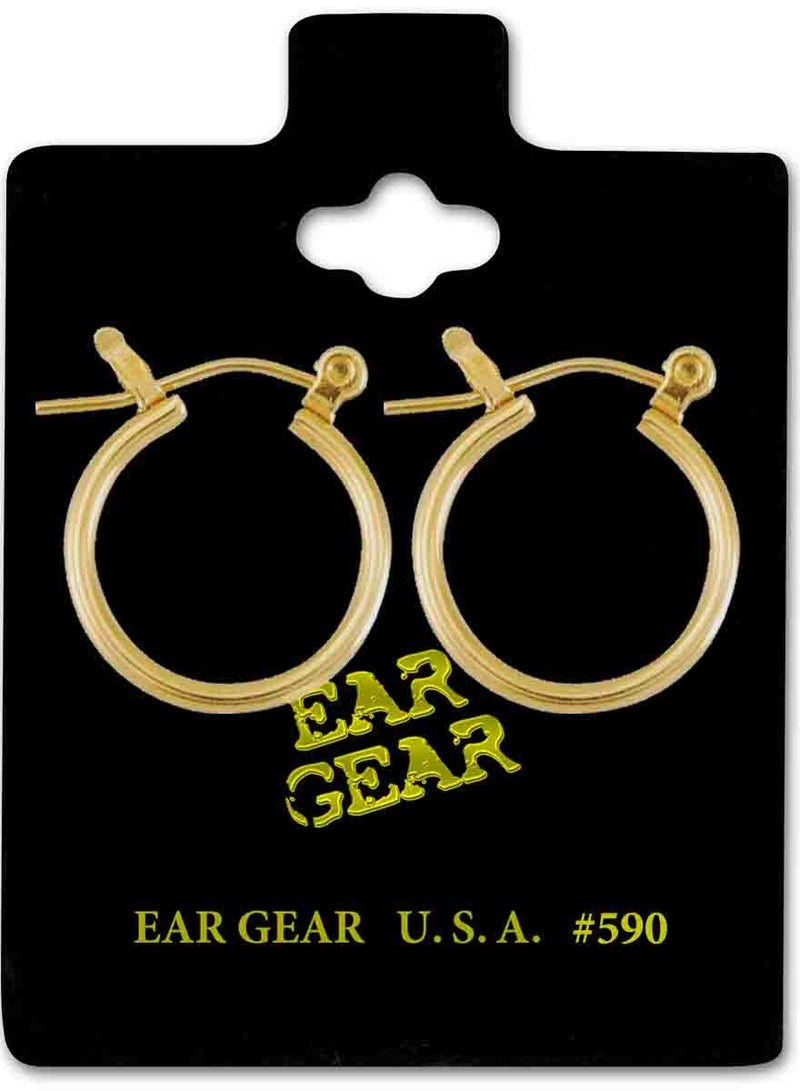 آير جير اير جير امريكي أقراط أذن هوب مع قفل 1/2 مطلي ذهب عيار 24 - Image 1