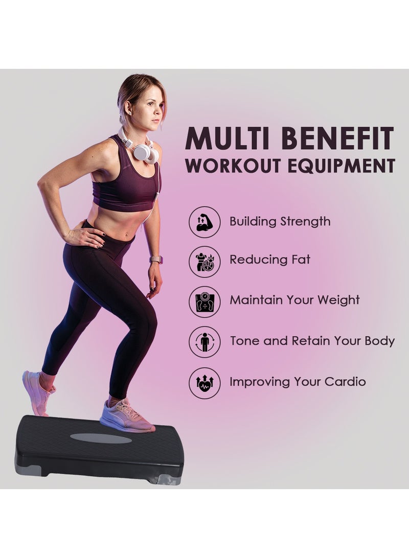 بلا نهاية منصة تمرينات أيروبيك مع 2 ارتفاعات قابلة للتعديل | متعددة الألوان (متنوعة) | المادة: بلاستيك ABS | منصة تمرينات رياضية | مثالية للصالة الرياضية والمنزل | لياقة القلب | للرجال والنساء - Image 3