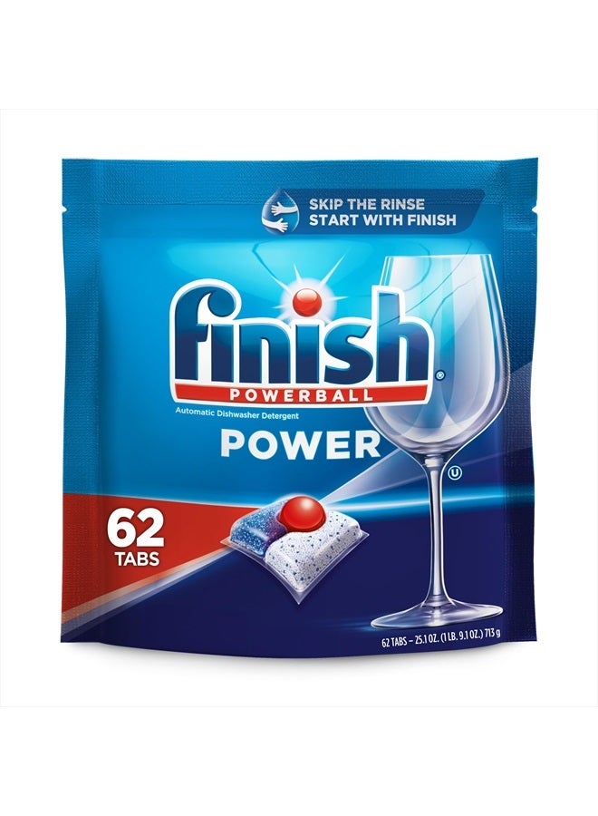 Finish Power - 62ct - Dishwasher Detergent - Powerball - Dishwashing Tablets - Dish Tabs - Image 1