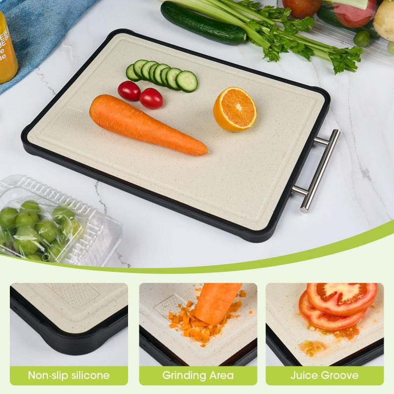 Faryuan Stainless Steel Cutting Board, Double Sided 316 Stainless Steel Cutting Boards for Kitchen, Food Grade PP 2-in-1 Chopping Board for Meat Vegetables and fruits, Dishwasher Safe 16" x 11" - Image 5