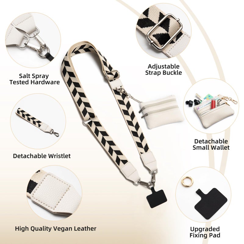 CUEDM Cell Phone Lanyard Crossbody,Adjustable Cell Phone Strap with Detachable Wristlet for Hands-Free Occasions,Clip and Go Strap for Phone with Wallet Crossbody - Image 4