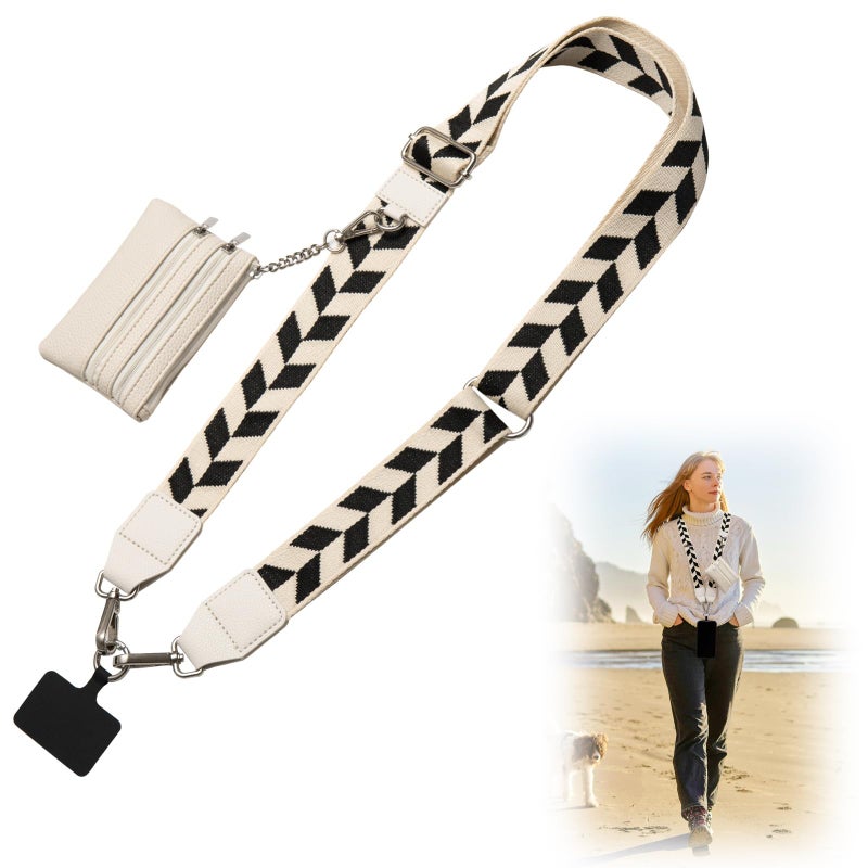 CUEDM Cell Phone Lanyard Crossbody,Adjustable Cell Phone Strap with Detachable Wristlet for Hands-Free Occasions,Clip and Go Strap for Phone with Wallet Crossbody - Image 1